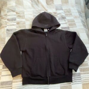 Aritzia Black Cozy Sweatfleece Perfect Zip Hoodie Medium